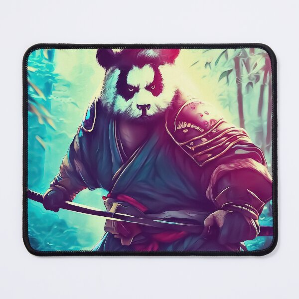 Item preview, Panda bear samurai in bamboo forest designed and sold by TomFrontierArt.