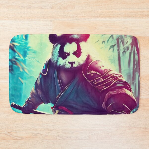 Item preview, Panda bear samurai in bamboo forest designed and sold by TomFrontierArt.