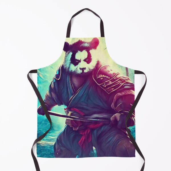 Item preview, Panda bear samurai in bamboo forest designed and sold by TomFrontierArt.