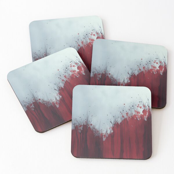 Item preview, Abstract crimson red and white painting designed and sold by Dr-Kane.