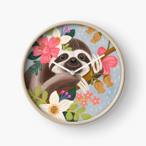 Cute Sloth Clock