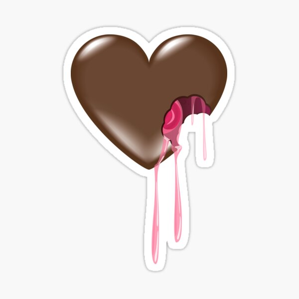Chocolate Cherry Heart Sticker