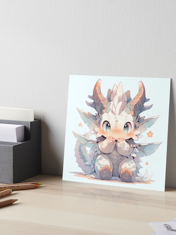 White happy dragon, cute!