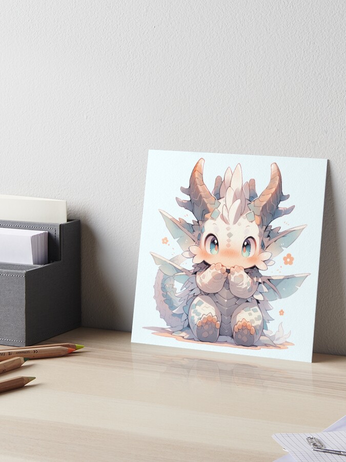White happy dragon, cute!