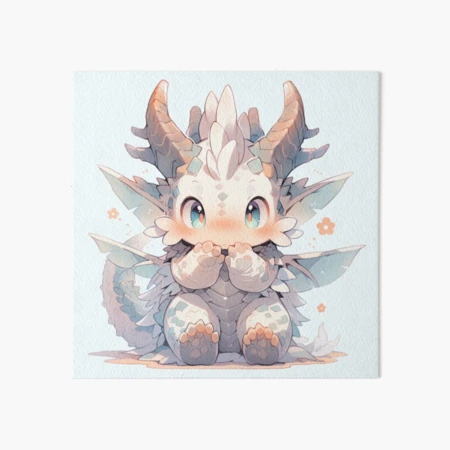 White happy dragon, cute!