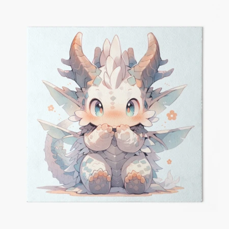 White happy dragon, cute!
