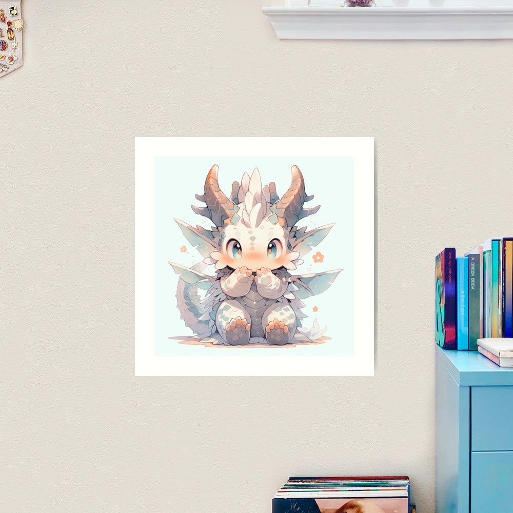 White happy dragon, cute!