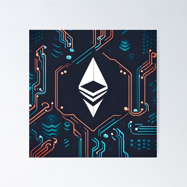 Item preview, Ethereum logo on bronze/blue circuit board! designed and sold by Geronimo-Shop.