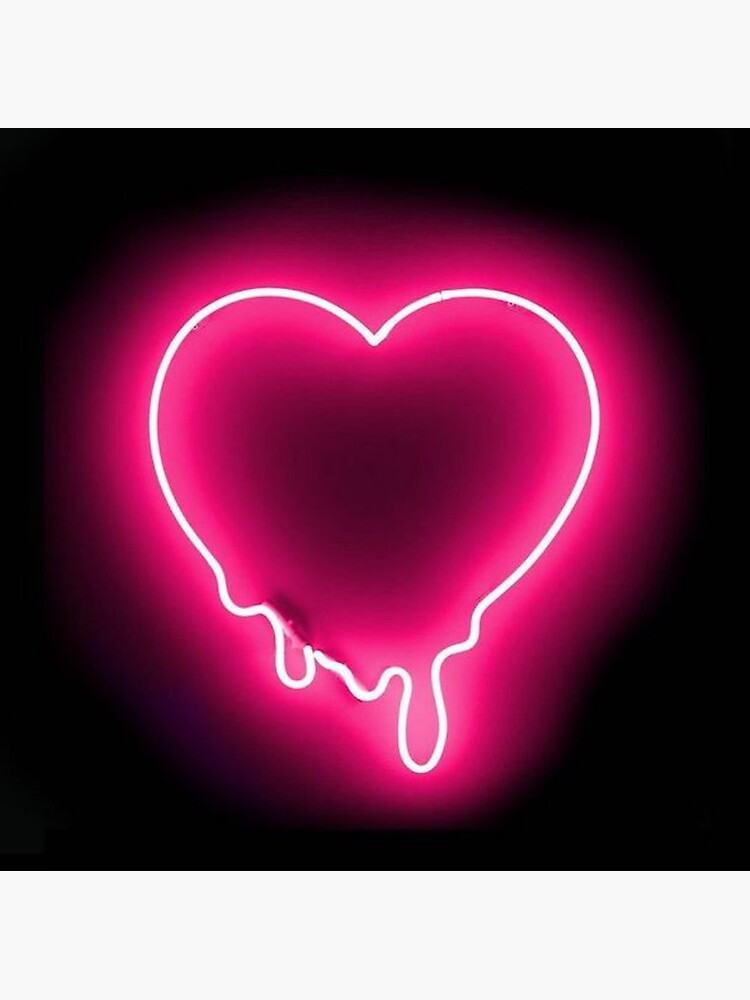 Pink Neon Light Sign Drip Heart Sticker for Sale by katedylan