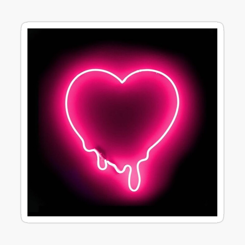 Pink Neon Light Sign Heart" Poster for Sale by |