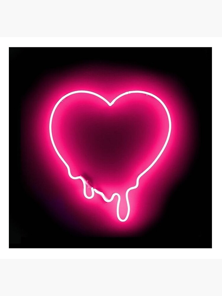 Trendy Graffiti Heart Art. Neon Hot Pink Pop Love Painting. 