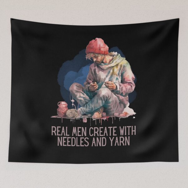 Item preview, Real men create with needles and yarn designed and sold by Dominika Bednarska.
