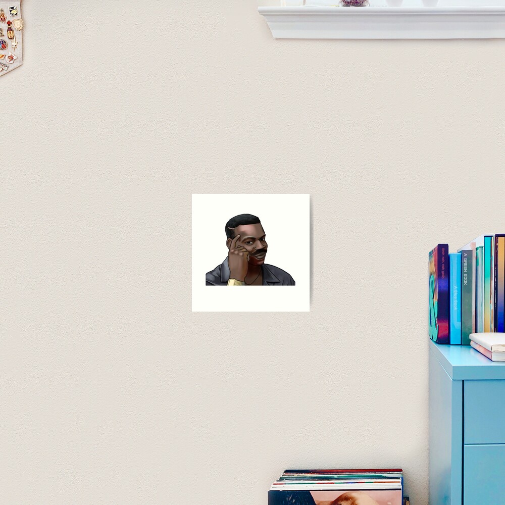 Meme gracioso | Hombre negro pensando en Meme Lámina artística