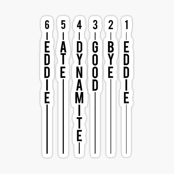 "Guitar Tuning Design Eddie Ate Dynamite Good Bye Eddie Black Graphic