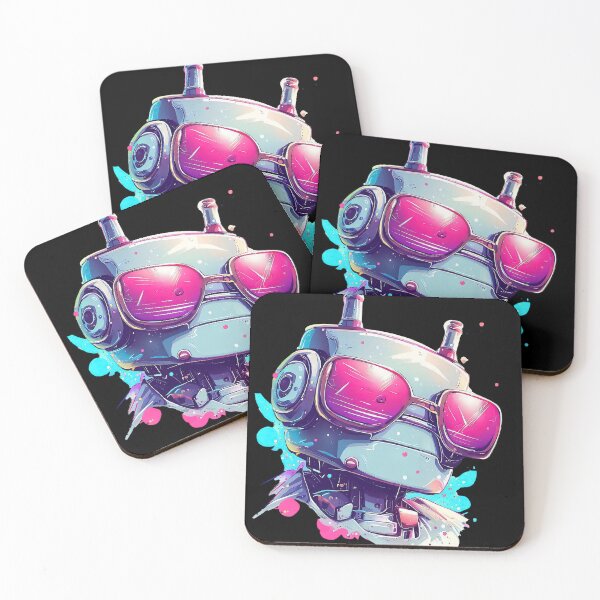 Item preview, Funny robot in sunglasses pastel watercolor splash designed and sold by TomFrontierArt.