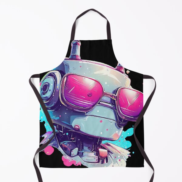 Item preview, Funny robot in sunglasses pastel watercolor splash designed and sold by TomFrontierArt.