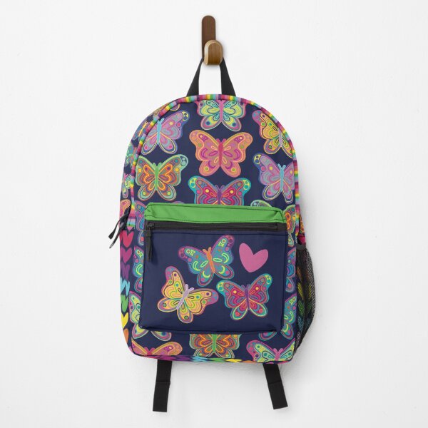 Item preview, Bright Colorful Butterflies With Rainbow Stripe And Heart Accents  designed and sold by kmgrinnellart.