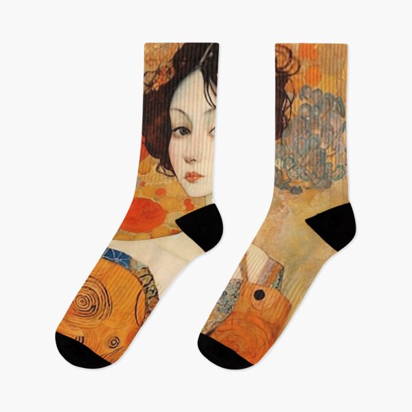 Artikelvorschau, Frauenporträt, inspiriert von Gustav Klimt, Ukiyo-E und Van Gogh Art entworfen und verkauft von BrandonArtWorld.