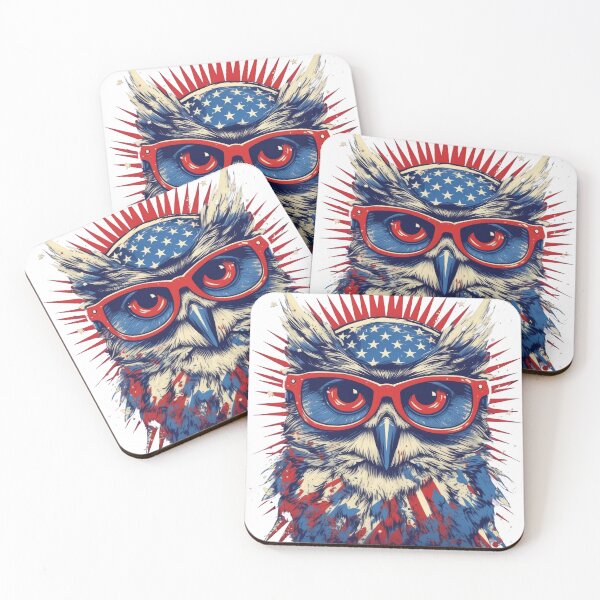 Item preview, American Owl on Glasses designed and sold by Tuong Nguyen.