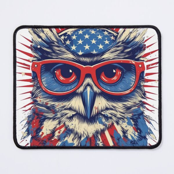 Item preview, American Owl on Glasses designed and sold by Tuong Nguyen.