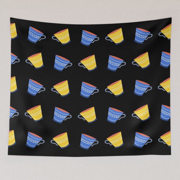 Item preview, Tea Cups Blue Yellow designed and sold by JohnSteuber.