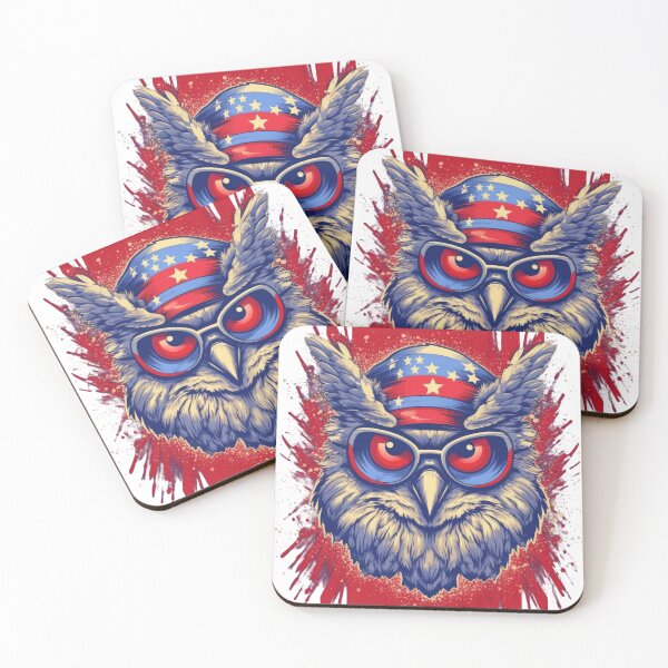 Item preview, American Owl on Glasses designed and sold by Tuong Nguyen.