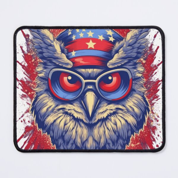 Item preview, American Owl on Glasses designed and sold by Tuong Nguyen.