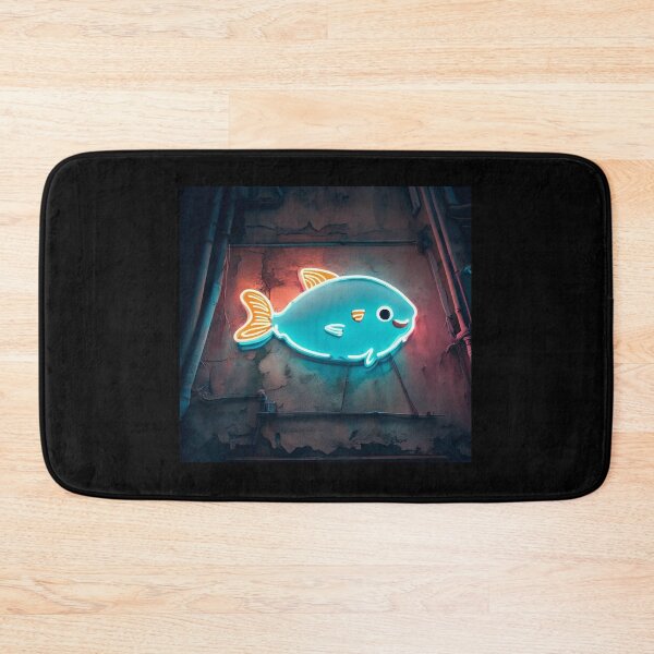 Item preview, Neon light on urban wall: blue goldfish designed and sold by Reinvention.