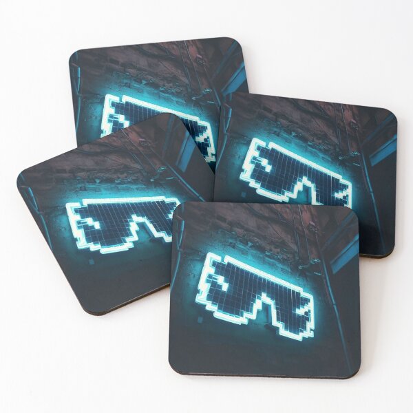 Item preview, Neon light on urban wall: pixelated sunglasses  designed and sold by Reinvention.
