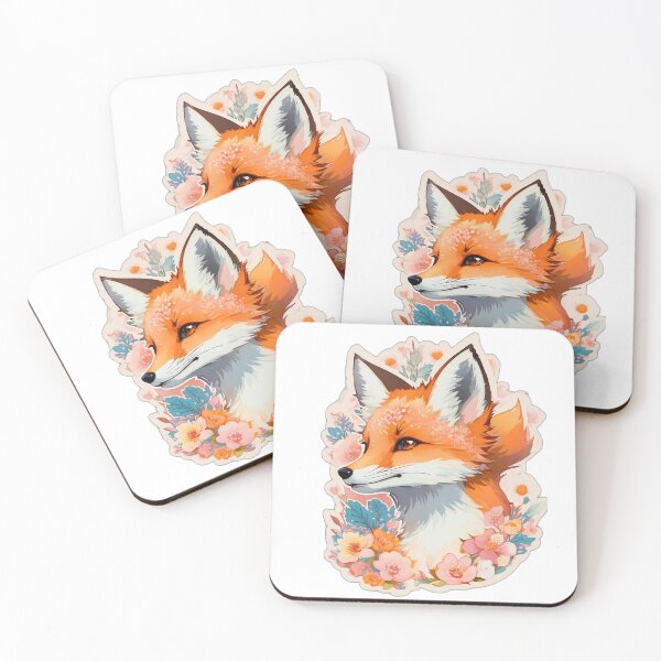 Item preview, Cute fox with flowers designed and sold by MagicalLuna.