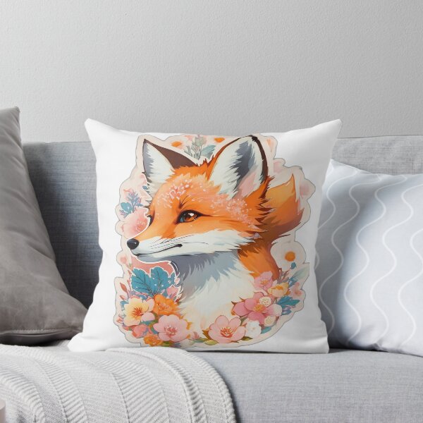 Item preview, Cute fox with flowers designed and sold by MagicalLuna.