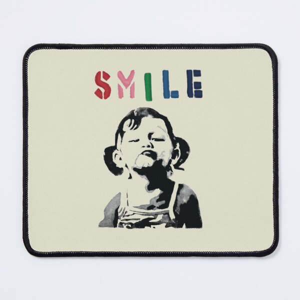 Item preview, Banksy graffiti Quote SMILE with girl not smiling Girl Power resistance HD HIGH QUALITY ONLINE STORE designed and sold by AudrinaBarri.