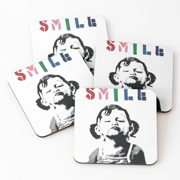 Item preview, Banksy graffiti Quote SMILE with girl not smiling Girl Power resistance HD HIGH QUALITY ONLINE STORE designed and sold by AudrinaBarri.
