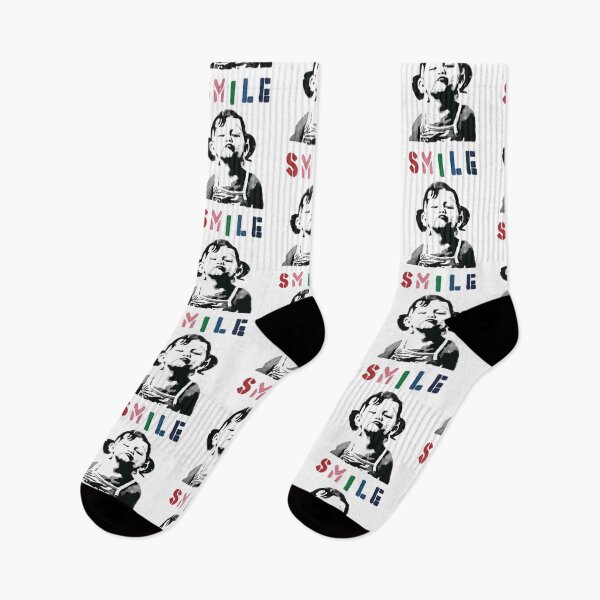 Item preview, Banksy graffiti Quote SMILE with girl not smiling Girl Power resistance HD HIGH QUALITY ONLINE STORE designed and sold by AudrinaBarri.