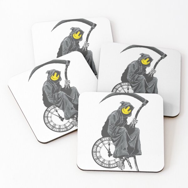 Item preview, banksy grim reaper clock designed and sold by AudrinaBarri.