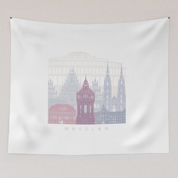 Item preview, WROCLAW SKYLINE POSTER PASTEL designed and sold by paulrommer.