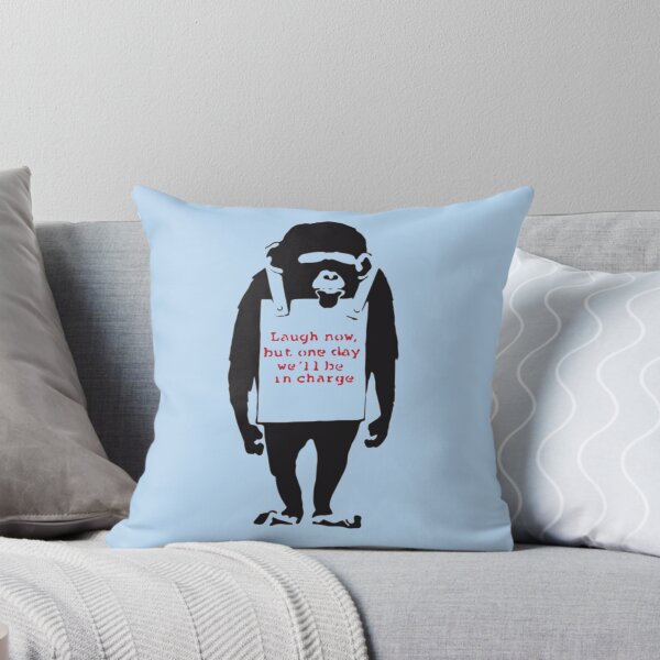 Item preview, Banksy Quote Monkey Chimpanze Laugh Now, but one day we'll be in charge Graffiti Street art with Banksy  designed and sold by AudrinaBarri.