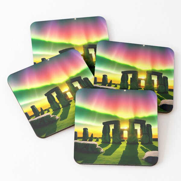 Item preview, Stonehenge Summer Solstice Northern Lights designed and sold by RandomWeird.