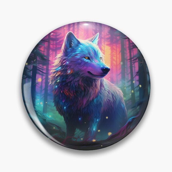 Item preview, Colorful Wolf in a Forest designed and sold by NaNaSpaceStore.