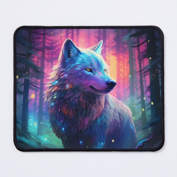 Item preview, Colorful Wolf in a Forest designed and sold by NaNaSpaceStore.