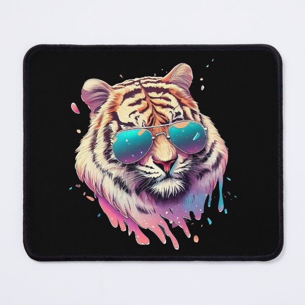 Item preview, Funny tiger in sunglasses pastel watercolor splash designed and sold by TomFrontierArt.