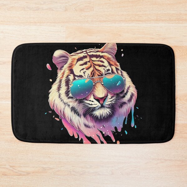 Item preview, Funny tiger in sunglasses pastel watercolor splash designed and sold by TomFrontierArt.