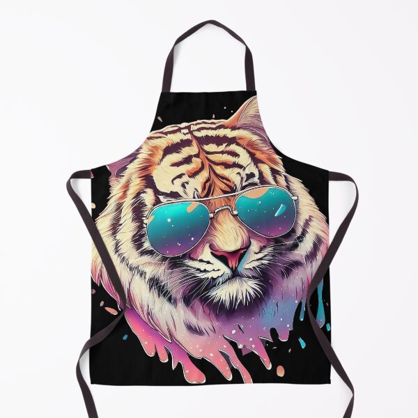 Item preview, Funny tiger in sunglasses pastel watercolor splash designed and sold by TomFrontierArt.
