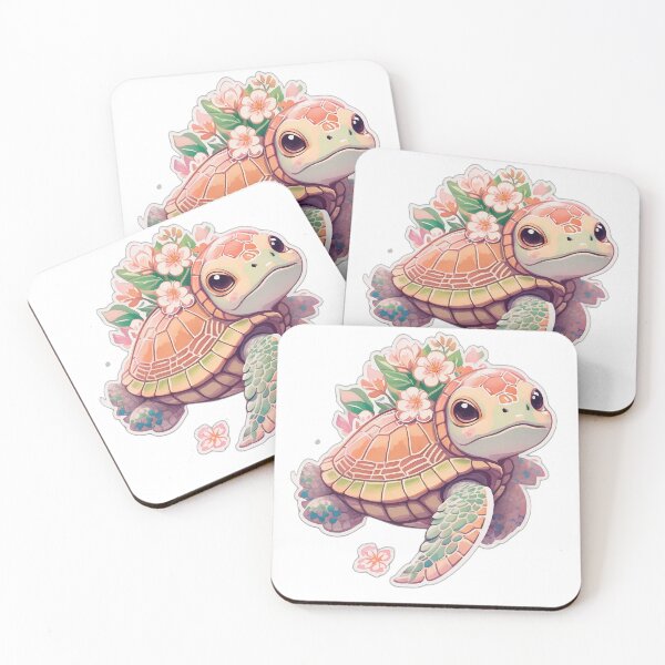 Item preview, Cute turtle with flowers designed and sold by MagicalLuna.