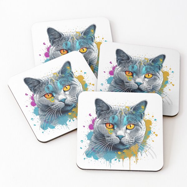 Item preview, Colorful Cat Breeds: Bold & Lively Breed Chartreux Portrait Art designed and sold by DooodleGod.