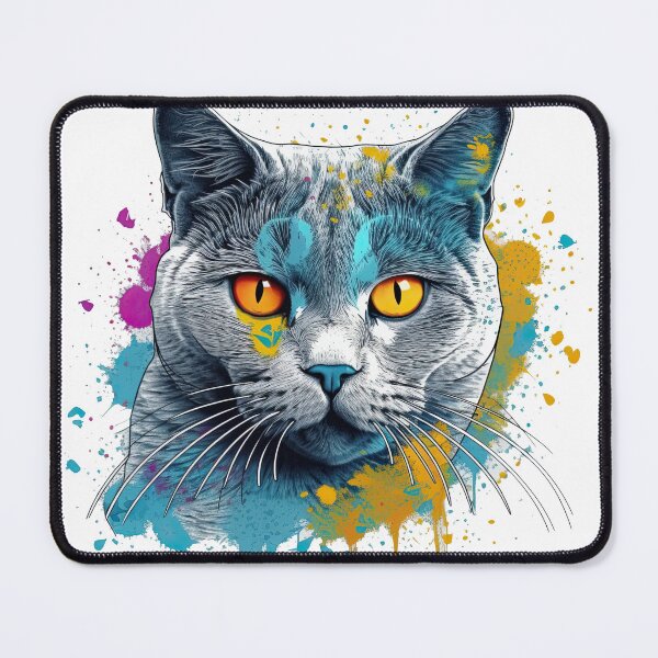 Item preview, Colorful Cat Breeds: Bold & Lively Breed Chartreux Portrait Art designed and sold by DooodleGod.