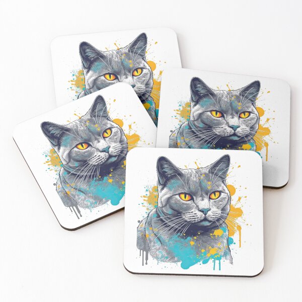 Item preview, Colorful Cat Breeds: Bold & Lively Breed Chartreux Portrait Art designed and sold by DooodleGod.