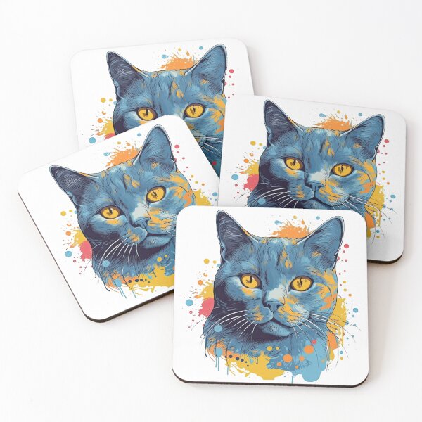 Item preview, Chartreux Cat Portrait Art- Fine Art for Feline Lovers & Owners by designed and sold by DooodleGod.