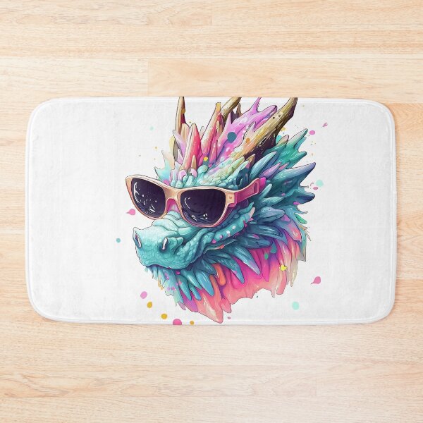 Item preview, Funny dragon in sunglasses pastel watercolor splash designed and sold by TomFrontierArt.