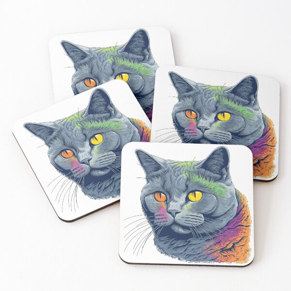 Item preview, Chartreux Cat Portrait Art - Expressive Feline Lover designed and sold by DooodleGod.